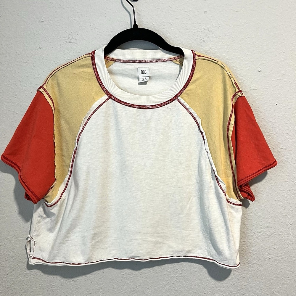 Urban Outfitters BDG Women's T-Shirt Small Color Block Cropped Retro 70's
